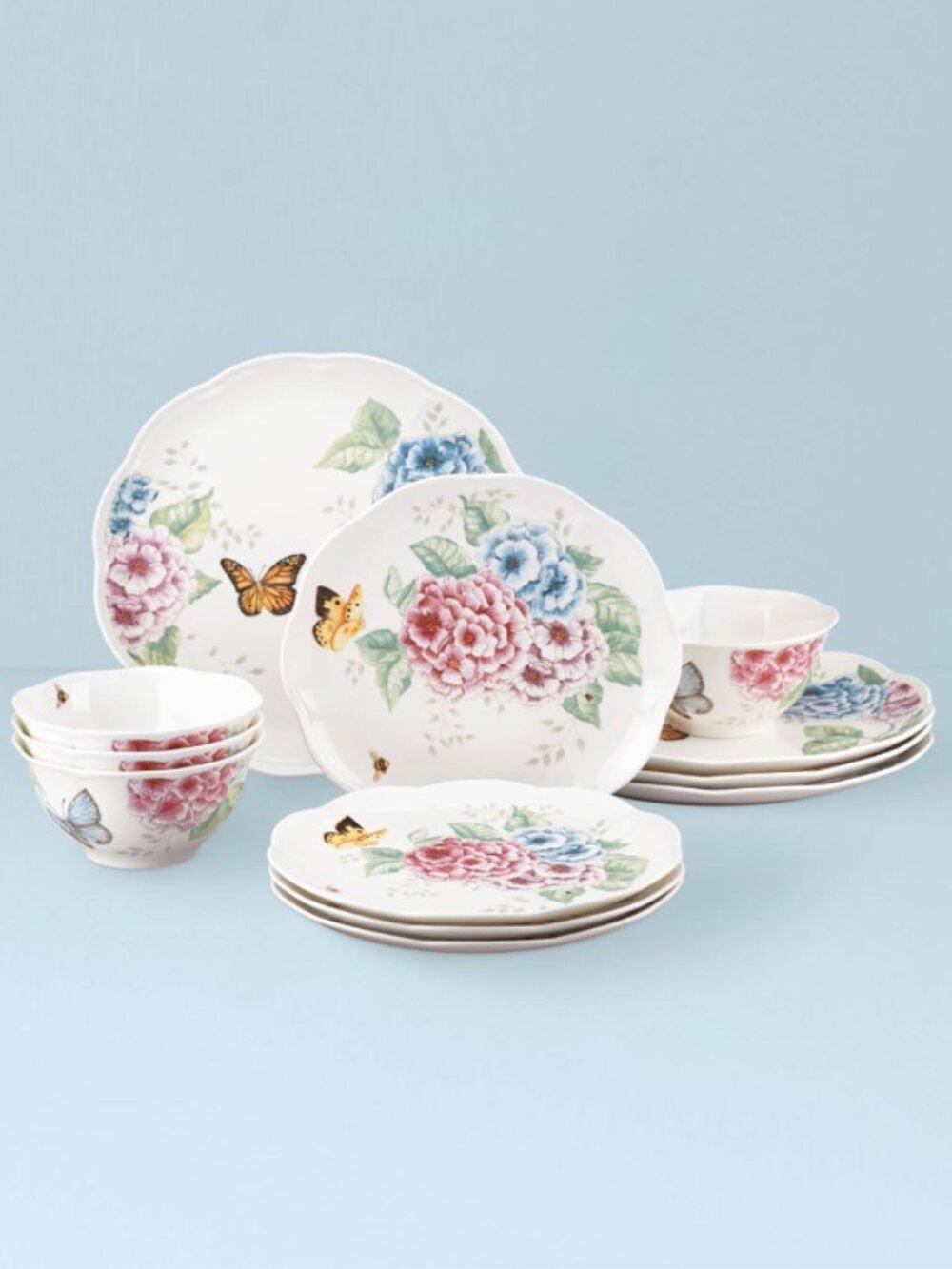Lenox Dinnerware Set, Butterfly Meadow Hydrangea 12-Piece Set